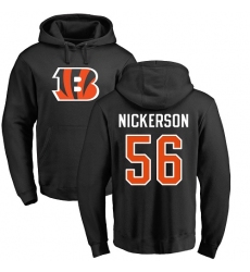 NFL Nike Cincinnati Bengals #56 Hardy Nickerson Black Name & Number Logo Pullover Hoodie