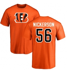 NFL Nike Cincinnati Bengals #56 Hardy Nickerson Orange Name & Number Logo T-Shirt