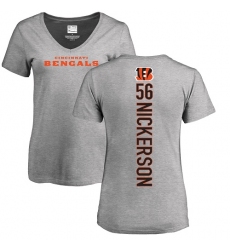 NFL Women's Nike Cincinnati Bengals #56 Hardy Nickerson Ash Backer V-Neck T-Shirt