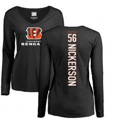 NFL Women's Nike Cincinnati Bengals #56 Hardy Nickerson Black Backer Long Sleeve T-Shirt