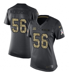 Women's Nike Cincinnati Bengals #56 Hardy Nickerson Limited Black 2016 Salute to Service NFL Jersey