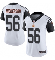 Women's Nike Cincinnati Bengals #56 Hardy Nickerson Limited White Rush Vapor Untouchable NFL Jersey