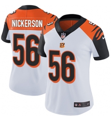 Women's Nike Cincinnati Bengals #56 Hardy Nickerson White Vapor Untouchable Limited Player NFL Jersey