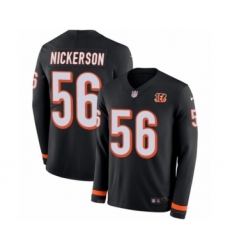 Youth Nike Cincinnati Bengals #56 Hardy Nickerson Limited Black Therma Long Sleeve NFL Jersey