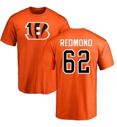 NFL Nike Cincinnati Bengals #62 Alex Redmond Orange Name & Number Logo T-Shirt