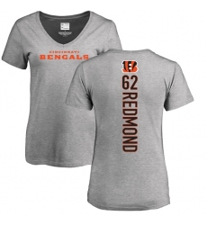 NFL Women's Nike Cincinnati Bengals #62 Alex Redmond Ash Backer V-Neck T-Shirt
