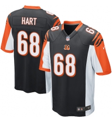 Men's Nike Cincinnati Bengals #68 Bobby Hart Game Black Team Color NFL Jersey