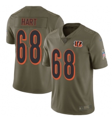 Men's Nike Cincinnati Bengals #68 Bobby Hart Limited Olive 2017 Salute to Service NFL Jersey