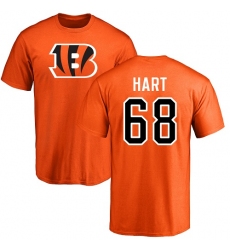 NFL Nike Cincinnati Bengals #68 Bobby Hart Orange Name & Number Logo T-Shirt