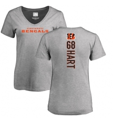 NFL Women's Nike Cincinnati Bengals #68 Bobby Hart Ash Backer V-Neck T-Shirt