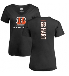NFL Women's Nike Cincinnati Bengals #68 Bobby Hart Black Name & Number Logo T-Shirt