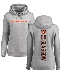 NFL Women's Nike Cincinnati Bengals #98 Ryan Glasgow Ash Backer Pullover Hoodie