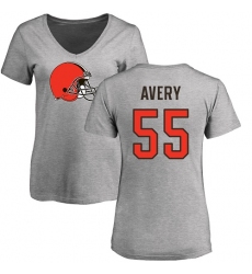 NFL Women's Nike Cleveland Browns #55 Genard Avery Ash Name & Number Logo T-Shirt