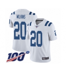 Men's Indianapolis Colts #20 Jordan Wilkins White Vapor Untouchable Limited Player 100th Season Football Jersey