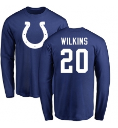 NFL Nike Indianapolis Colts #20 Jordan Wilkins Royal Blue Name & Number Logo Long Sleeve T-Shirt
