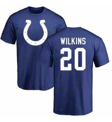 NFL Nike Indianapolis Colts #20 Jordan Wilkins Royal Blue Name & Number Logo T-Shirt