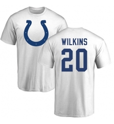 NFL Nike Indianapolis Colts #20 Jordan Wilkins White Name & Number Logo T-Shirt