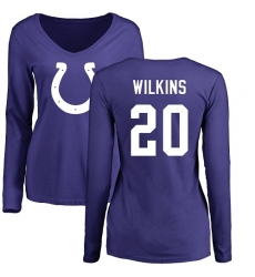 NFL Women's Nike Indianapolis Colts #20 Jordan Wilkins Royal Blue Name & Number Logo Long Sleeve T-Shirt