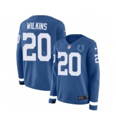 Women's Nike Indianapolis Colts #20 Jordan Wilkins Limited Blue Therma Long Sleeve NFL Jersey