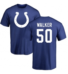 NFL Nike Indianapolis Colts #50 Anthony Walker Royal Blue Name & Number Logo T-Shirt