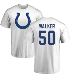 NFL Nike Indianapolis Colts #50 Anthony Walker White Name & Number Logo T-Shirt