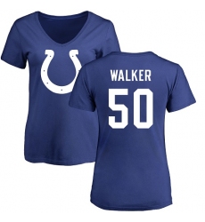 NFL Women's Nike Indianapolis Colts #50 Anthony Walker Royal Blue Name & Number Logo T-Shirt