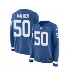 Women's Nike Indianapolis Colts #50 Anthony Walker Limited Blue Therma Long Sleeve NFL Jersey