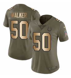 Women's Nike Indianapolis Colts #50 Anthony Walker Limited Olive Gold 2017 Salute to Service NFL Jersey