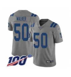 Youth Indianapolis Colts #50 Anthony Walker Limited Gray Inverted Legend 100th Season Football Jersey