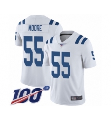 Men's Indianapolis Colts #55 Skai Moore White Vapor Untouchable Limited Player 100th Season Football Jersey