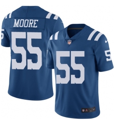 Men's Nike Indianapolis Colts #55 Skai Moore Limited Royal Blue Rush Vapor Untouchable NFL Jersey