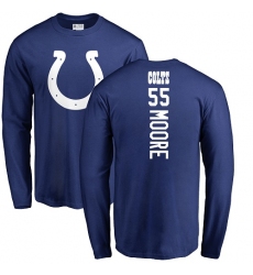 NFL Nike Indianapolis Colts #55 Skai Moore Royal Blue Backer Long Sleeve T-Shirt