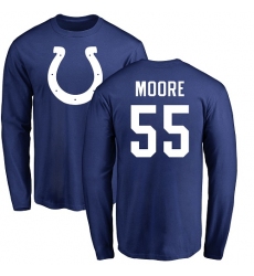 NFL Nike Indianapolis Colts #55 Skai Moore Royal Blue Name & Number Logo Long Sleeve T-Shirt