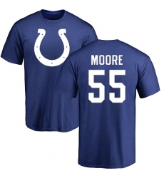 NFL Nike Indianapolis Colts #55 Skai Moore Royal Blue Name & Number Logo T-Shirt