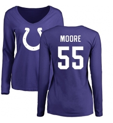 NFL Women's Nike Indianapolis Colts #55 Skai Moore Royal Blue Name & Number Logo Long Sleeve T-Shirt