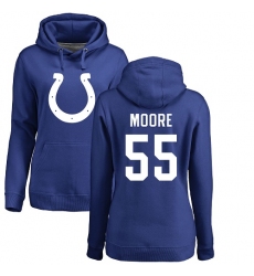 NFL Women's Nike Indianapolis Colts #55 Skai Moore Royal Blue Name & Number Logo Pullover Hoodie