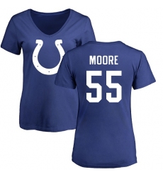 NFL Women's Nike Indianapolis Colts #55 Skai Moore Royal Blue Name & Number Logo T-Shirt