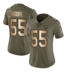 Women's Nike Indianapolis Colts #55 Skai Moore Limited Olive Gold 2017 Salute to Service NFL Jersey