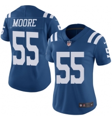 Women's Nike Indianapolis Colts #55 Skai Moore Limited Royal Blue Rush Vapor Untouchable NFL Jersey