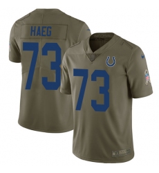 Men's Nike Indianapolis Colts #73 Joe Haeg Limited Olive 2017 Salute to Service NFL Jerse