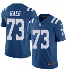Men's Nike Indianapolis Colts #73 Joe Haeg Limited Royal Blue Rush Vapor Untouchable NFL Jersey