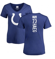 NFL Women's Nike Indianapolis Colts #73 Joe Haeg Royal Blue Backer T-Shirt