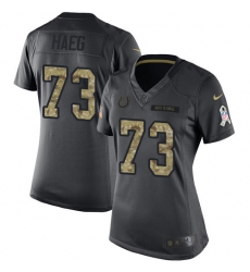 Women's Nike Indianapolis Colts #73 Joe Haeg Limited Black 2016 Salute to Service NFL Jersey