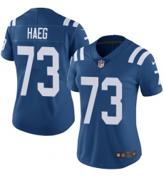 Women's Nike Indianapolis Colts #73 Joe Haeg Royal Blue Team Color Vapor Untouchable Limited Player NFL Jersey