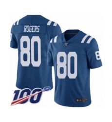 Men's Indianapolis Colts #80 Chester Rogers Limited Royal Blue Rush Vapor Untouchable 100th Season Football Jersey