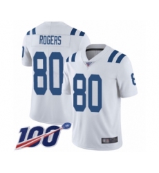Men's Indianapolis Colts #80 Chester Rogers White Vapor Untouchable Limited Player 100th Season Football Jersey