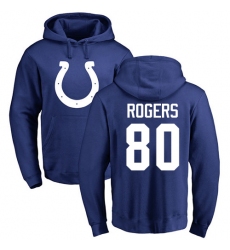NFL Nike Indianapolis Colts #80 Chester Rogers Royal Blue Name & Number Logo Pullover Hoodie