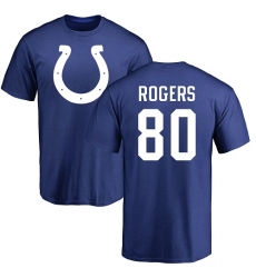 NFL Nike Indianapolis Colts #80 Chester Rogers Royal Blue Name & Number Logo T-Shirt