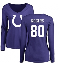 NFL Women's Nike Indianapolis Colts #80 Chester Rogers Royal Blue Name & Number Logo Long Sleeve T-Shirt