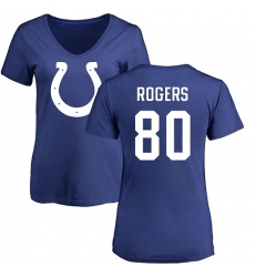 NFL Women's Nike Indianapolis Colts #80 Chester Rogers Royal Blue Name & Number Logo T-Shirt